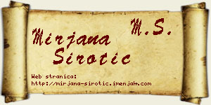 Mirjana Sirotić vizit kartica